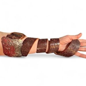 Brown Leather Belt with Intricate Design